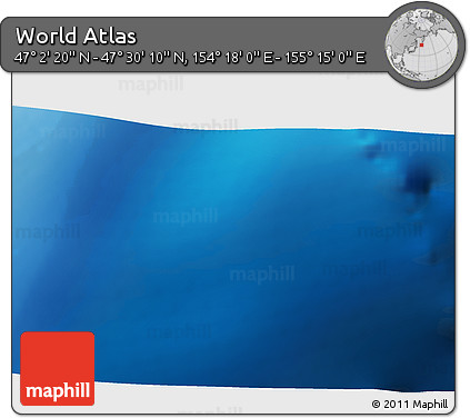 Physical 3D Map of the Area around 47° 16' 15" N, 154° 46' 30" E