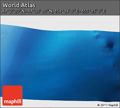 Physical 3D Map of the Area around 47° 16' 15" N, 154° 46' 30" E