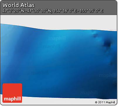 Physical 3D Map of the Area around 47° 16' 15" N, 154° 46' 30" E