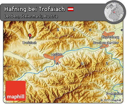 Physical Map of Hafning Bei Trofaiach