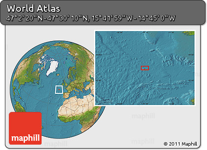 Satellite Location Map of the Area around 47° 16' 15" N, 15° 13' 29" W