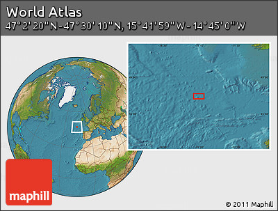 Satellite Location Map of the Area around 47° 16' 15" N, 15° 13' 29" W