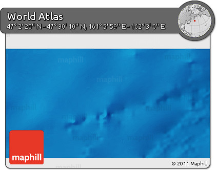 Physical 3D Map of the Area around 47° 16' 15" N, 161° 34' 29" E