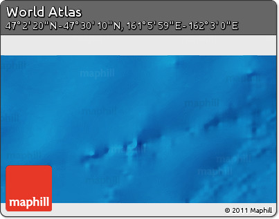 Physical 3D Map of the Area around 47° 16' 15" N, 161° 34' 29" E