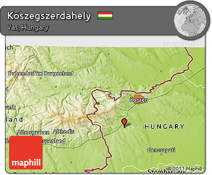 Physical 3D Map of Kőszegszerdahely