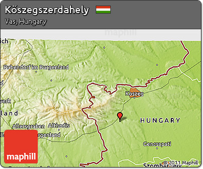 Physical 3D Map of Kőszegszerdahely