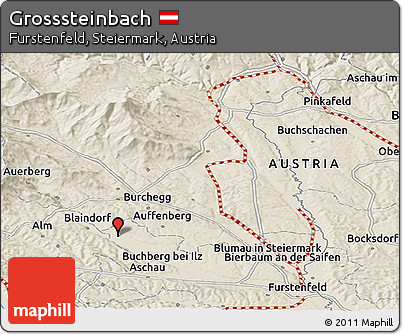 Shaded Relief Panoramic Map of Grosssteinbach