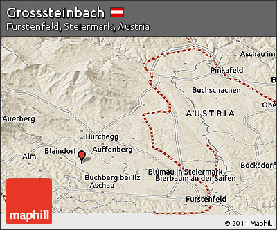 Shaded Relief Panoramic Map of Grosssteinbach
