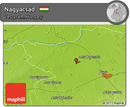 Physical 3D Map of Nagyacsád