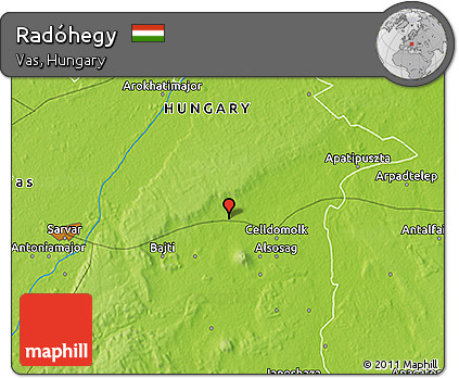 Physical 3D Map of Radóhegy