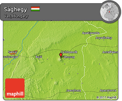 Physical 3D Map of Sághegy