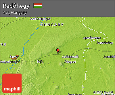 Physical 3D Map of Radóhegy