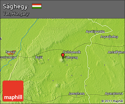 Physical 3D Map of Sághegy