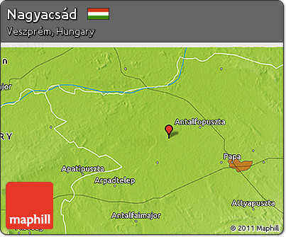 Physical 3D Map of Nagyacsád