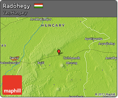 Physical 3D Map of Radóhegy