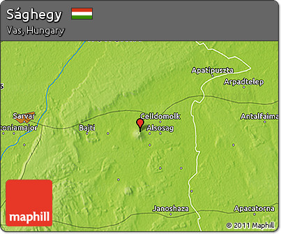 Physical 3D Map of Sághegy