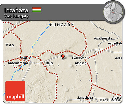 Shaded Relief 3D Map of Intaháza