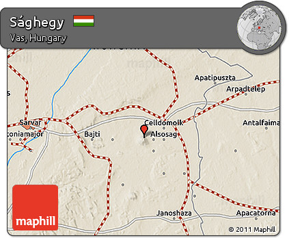 Shaded Relief 3D Map of Sághegy