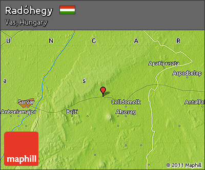 Physical Map of Radóhegy