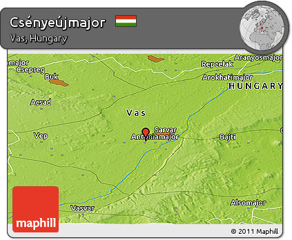 Physical Panoramic Map of Csényeújmajor
