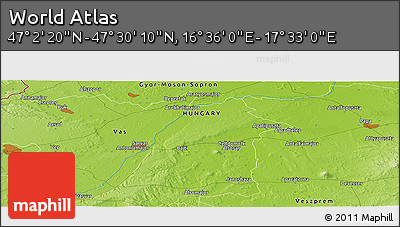 Physical Panoramic Map of the Area around 47° 16' 15" N, 17° 4' 30" E