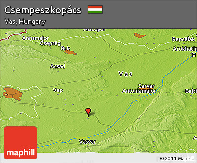 Physical Panoramic Map of Csempeszkopács