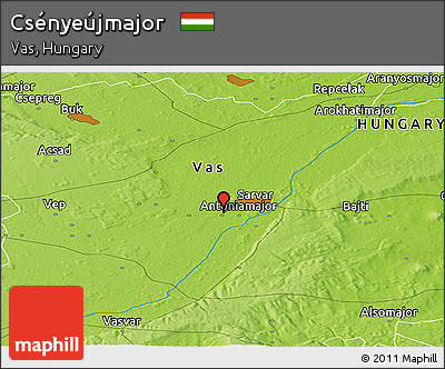Physical Panoramic Map of Csényeújmajor
