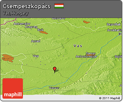 Physical Panoramic Map of Csempeszkopács
