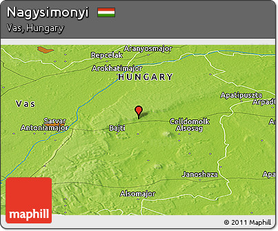 Physical Panoramic Map of Nagysimonyi