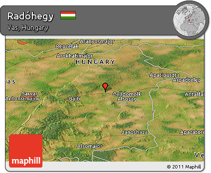 Satellite Panoramic Map of Radóhegy
