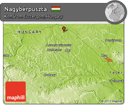 Physical 3D Map of Nagybérpuszta