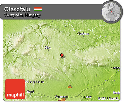 Physical 3D Map of Olaszfalu
