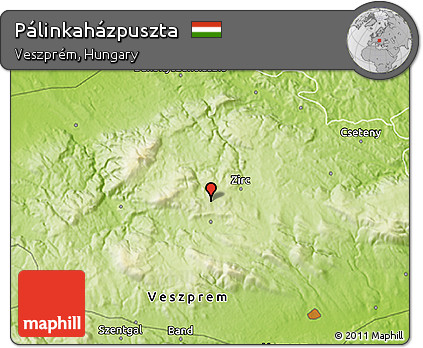 Physical 3D Map of Pálinkaházpuszta