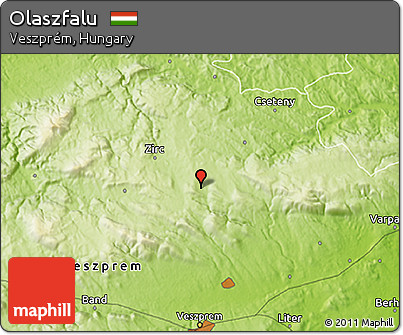 Physical 3D Map of Olaszfalu