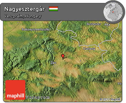 Satellite 3D Map of Nagyesztergár