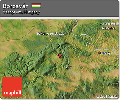 Satellite 3D Map of Borzavár