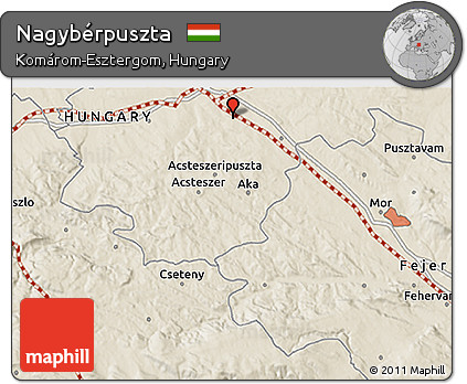 Shaded Relief 3D Map of Nagybérpuszta