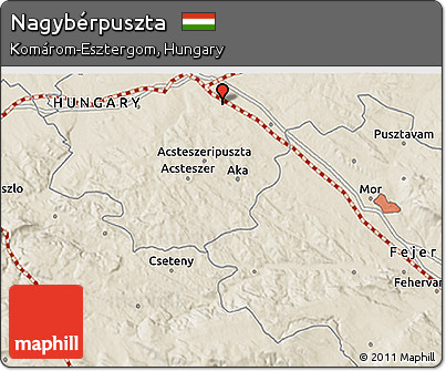 Shaded Relief 3D Map of Nagybérpuszta