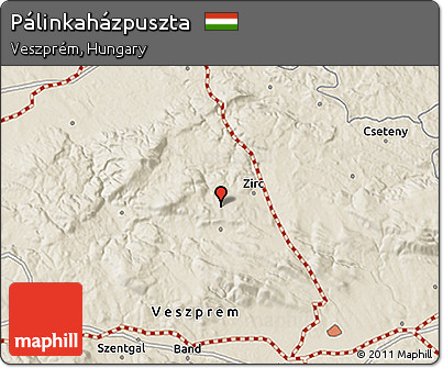 Shaded Relief 3D Map of Pálinkaházpuszta
