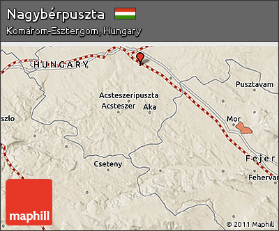 Shaded Relief 3D Map of Nagybérpuszta