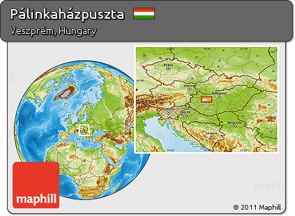 Physical Location Map of Pálinkaházpuszta