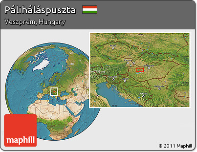 Satellite Location Map of Páliháláspuszta