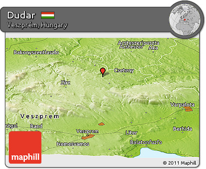 Physical Panoramic Map of Dudar