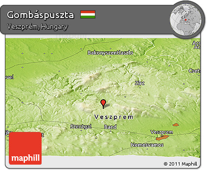 Physical Panoramic Map of Gombáspuszta
