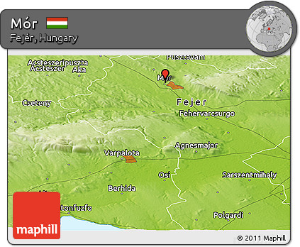Physical Panoramic Map of Mór