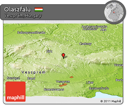 Physical Panoramic Map of Olaszfalu
