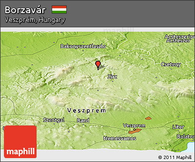 Physical Panoramic Map of Borzavár
