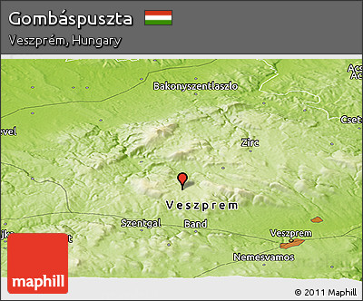 Physical Panoramic Map of Gombáspuszta