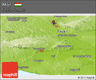Physical Panoramic Map of Mór