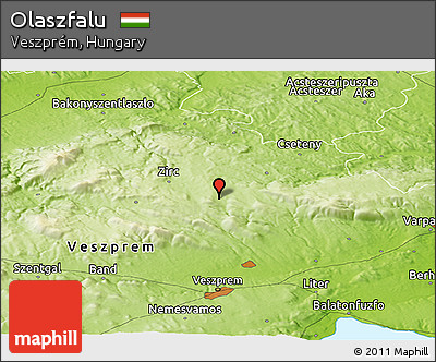 Physical Panoramic Map of Olaszfalu